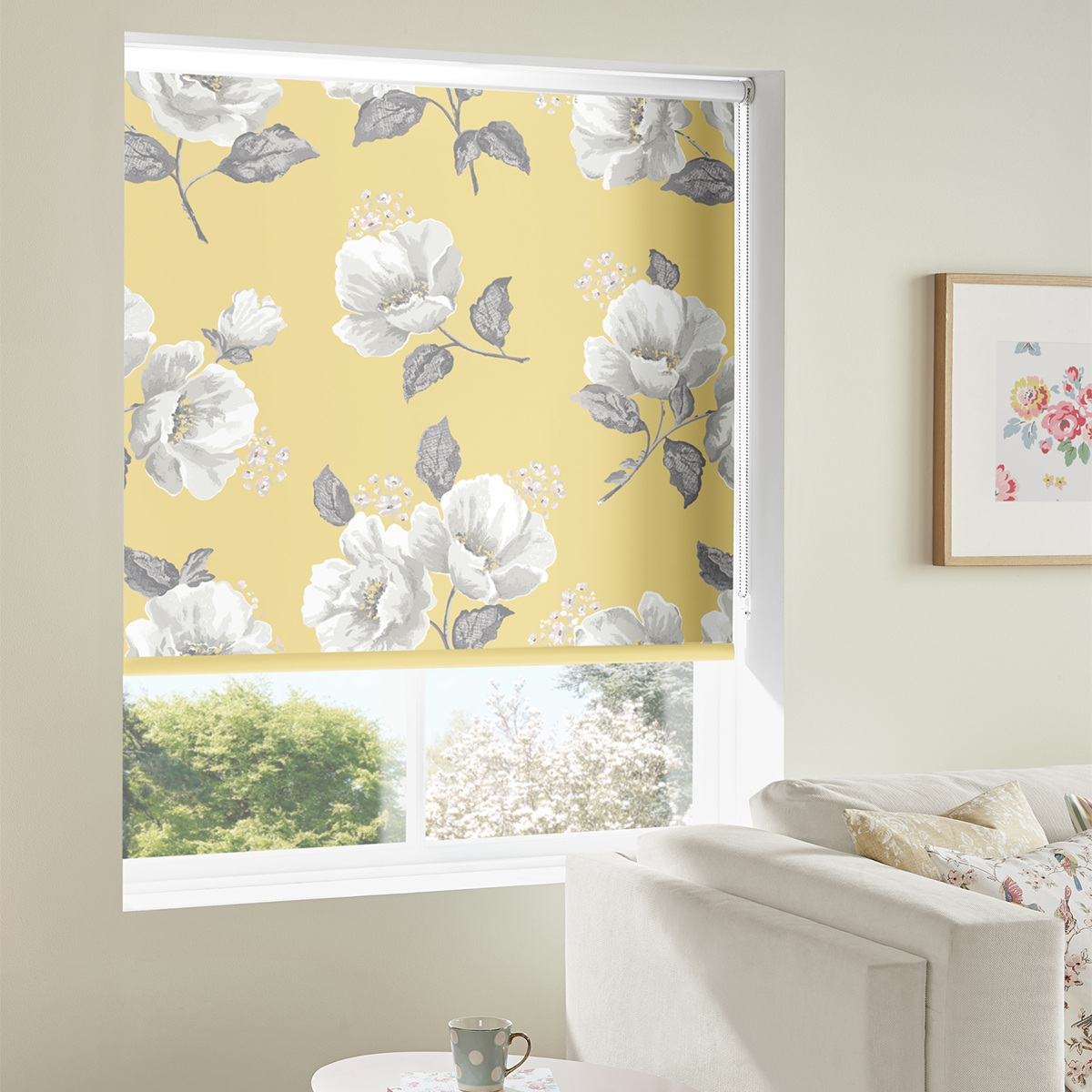 Product photograph of Cath Kidston Wild Poppies Citrine Roller Blind from Choice Furniture Superstore.